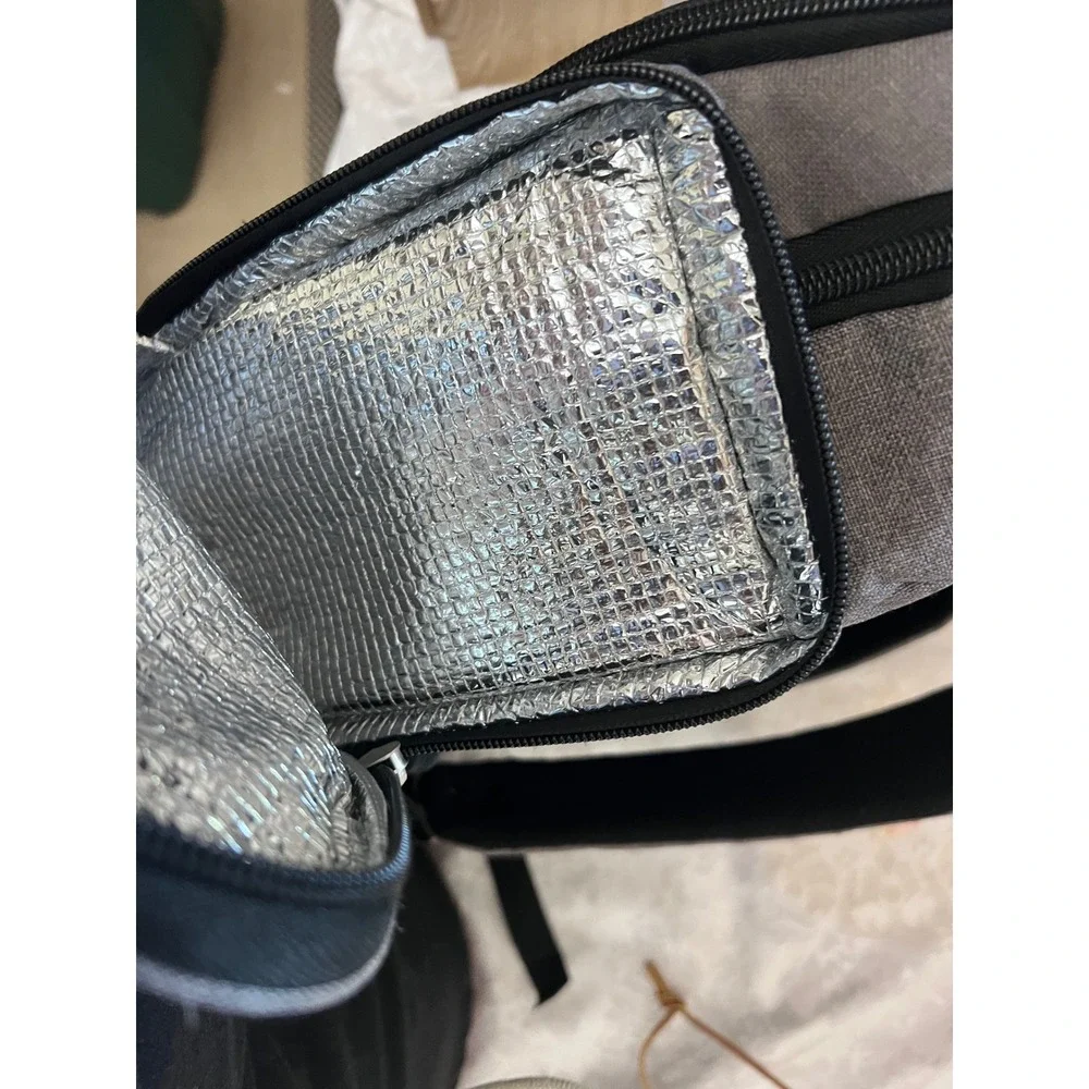 Eddie Bauer First Adventure Diaper Backpack Grey Black Insulated Pocket
